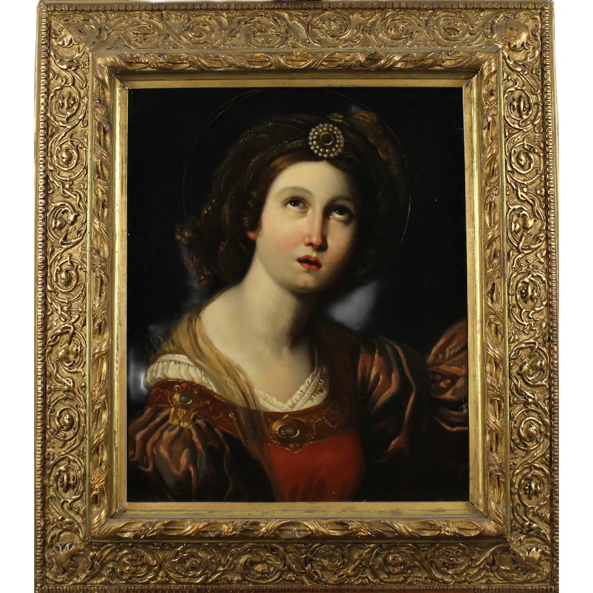Pittura degli inizi secolo XIX seguace del Domenichino "Volto di Santa Caterina"