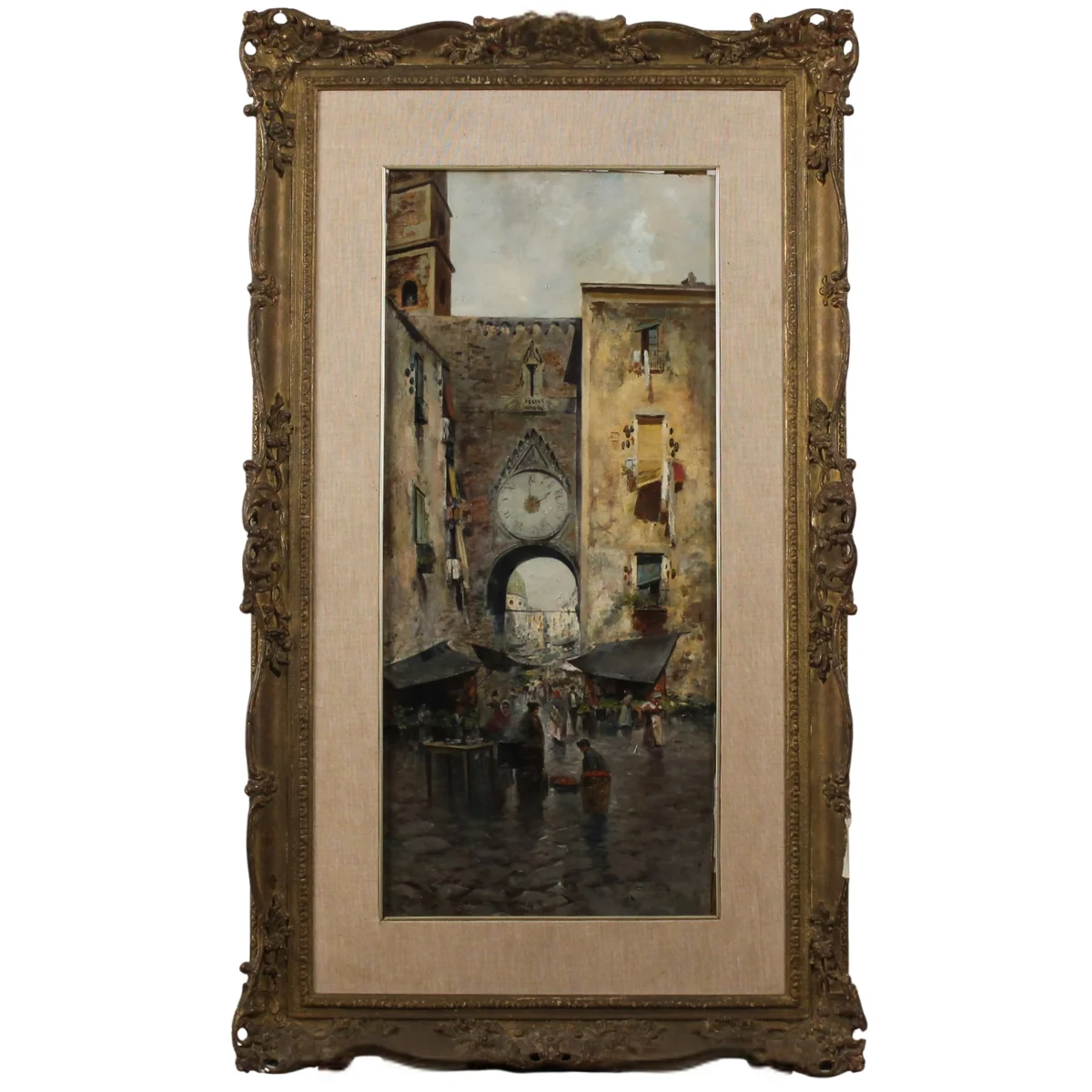 Oscar Ricciardi (1864/1935) "Scena di mercato"