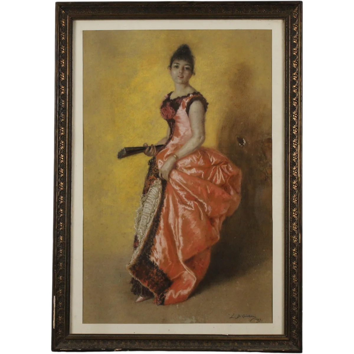 Luigi Di Giovanni (1856/1938) "Figura di donna con ventaglio"