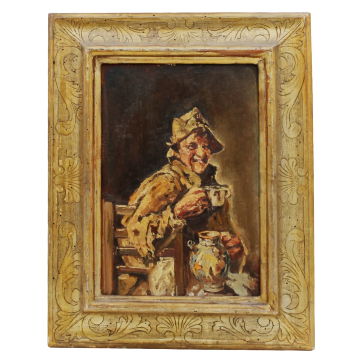 Pittore napoletano della fine del secolo XIX "Bevitore"
