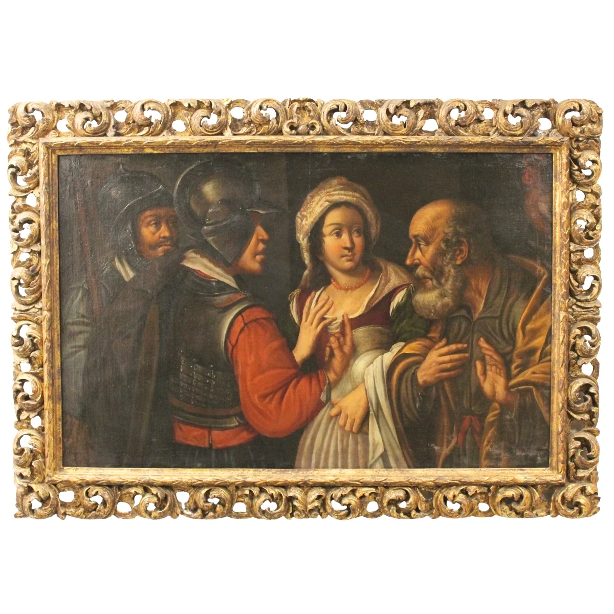 Scuola italiana del secolo XVII "La negazione di Pietro"