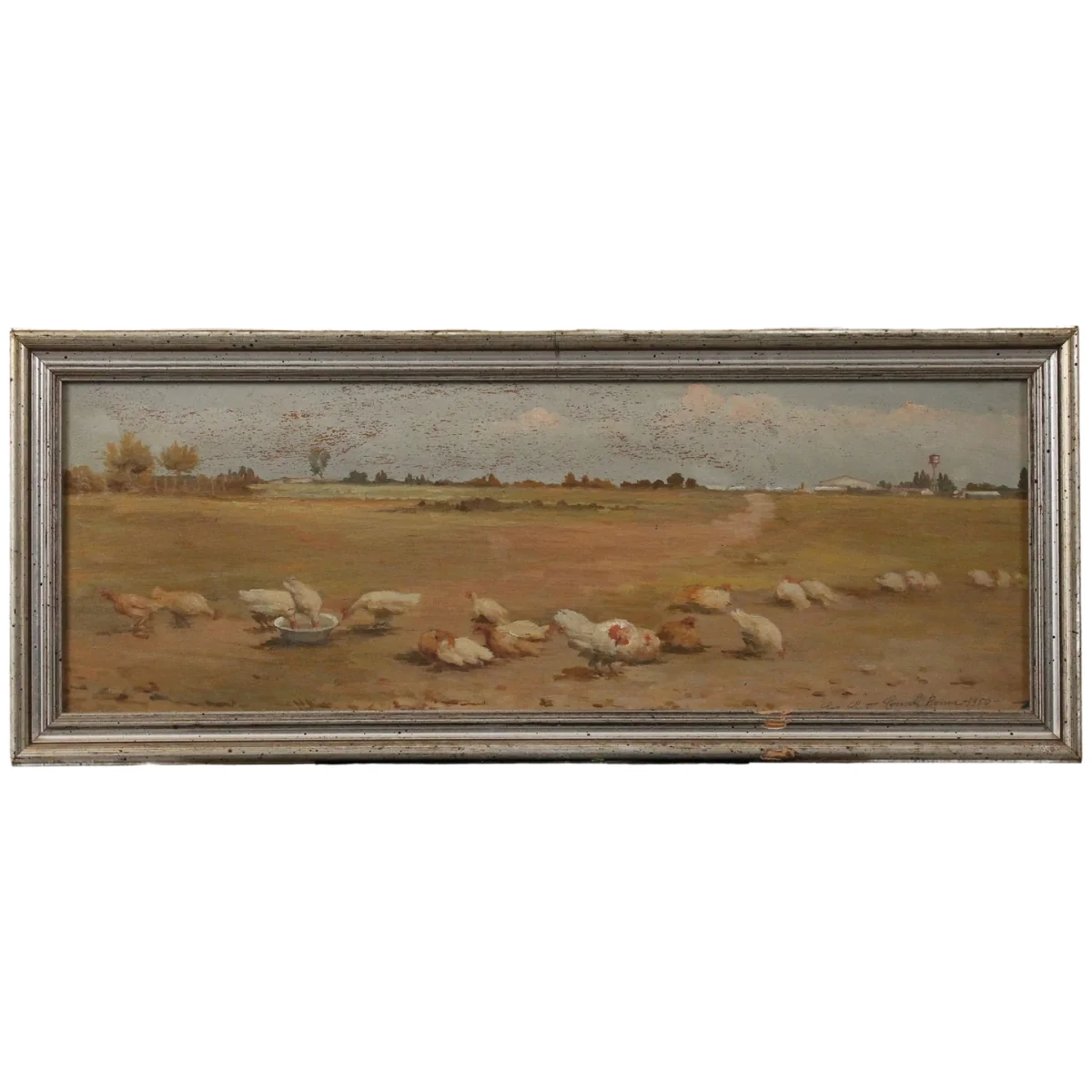 Sebastiano Conti Consoli (1885/1950) "Galline nell'aia"